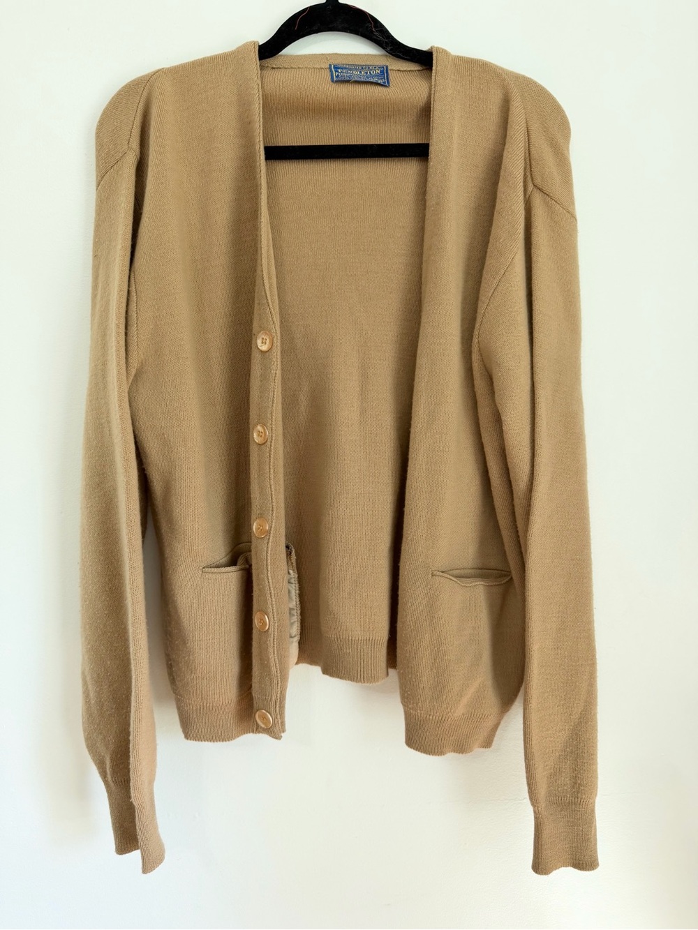Pendleton 100% virgin wool tan cardigan women vintage